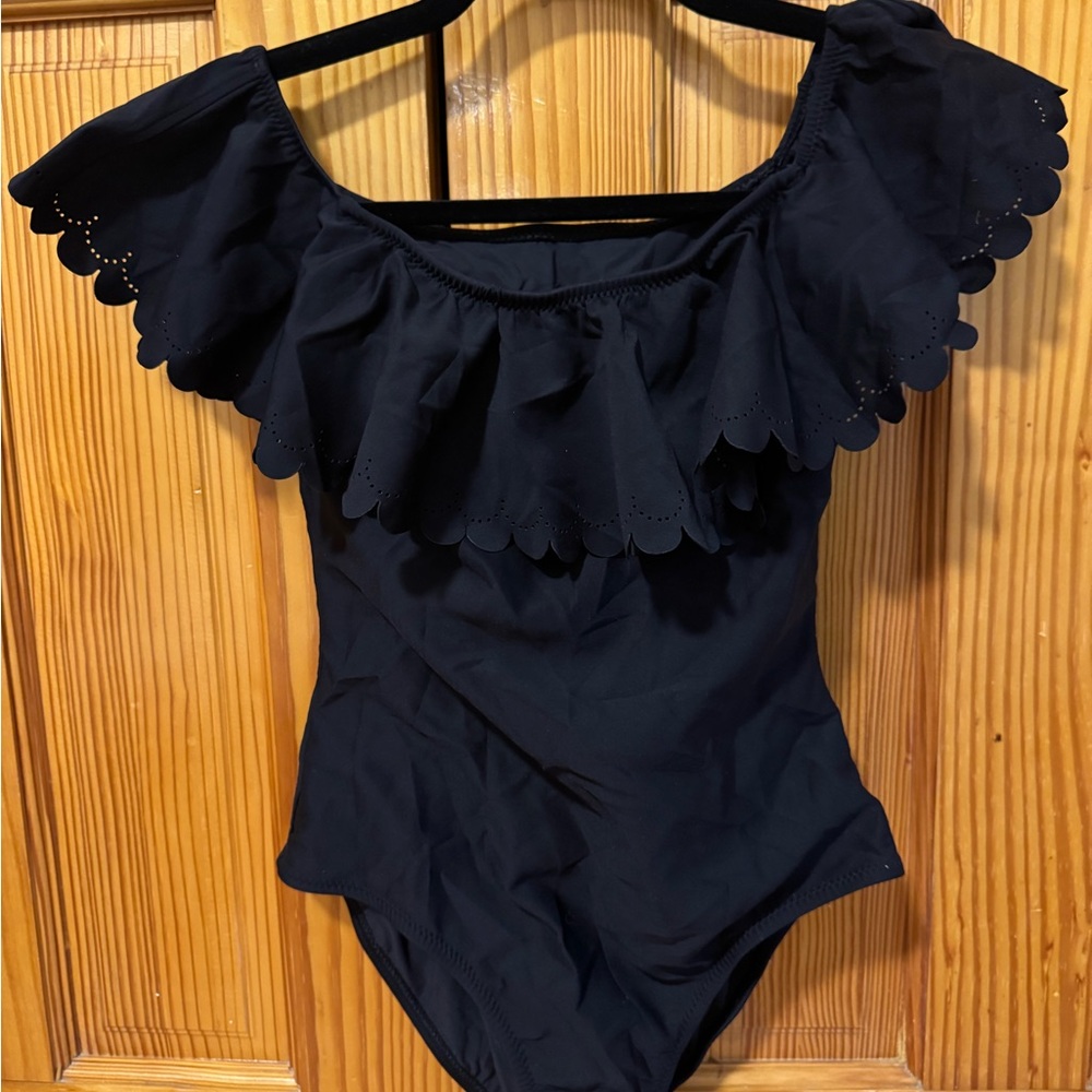 Black Ruffle One-Piece Swimsuit